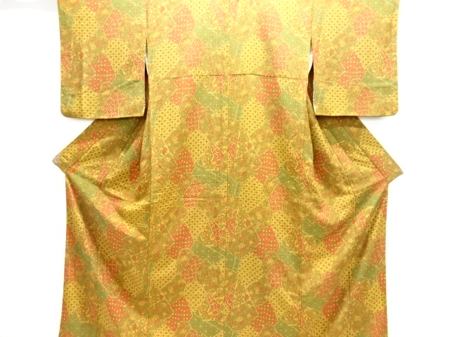 切り嵌め風花更紗模様小紋着物